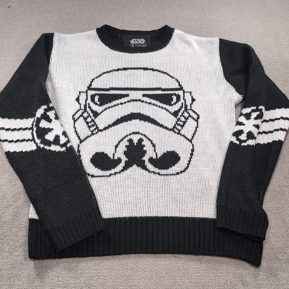 Star Wars Welovefine Size Small Darth Vader Crew Neck‎ Pull Over Knit Sweater